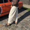 CREAM BARREL PANTS