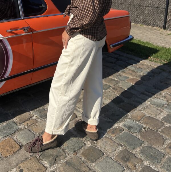CREAM BARREL PANTS