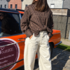 CREAM BARREL PANTS