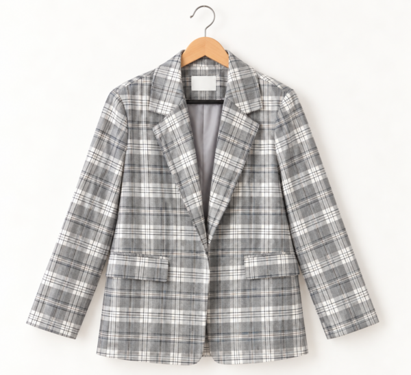 OVERSIZED CHARLOTTE CHECK BLAZER