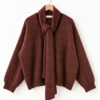 STRIPED KNIT CARDIGAN WITH MATCHING SCARF