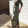 OLIVE CARGO BARREL PANTS