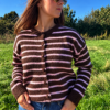 COFFEE & PINK KNIT SWEATER