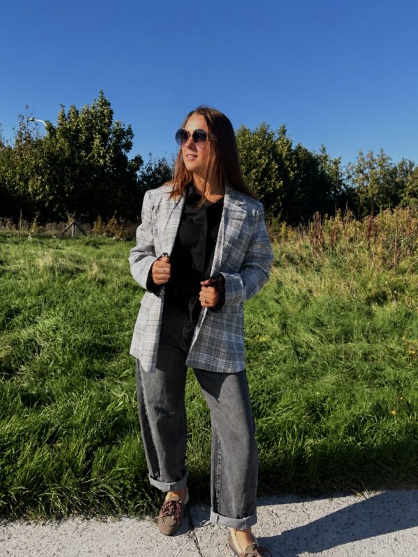 OVERSIZED CHARLOTTE CHECK BLAZER