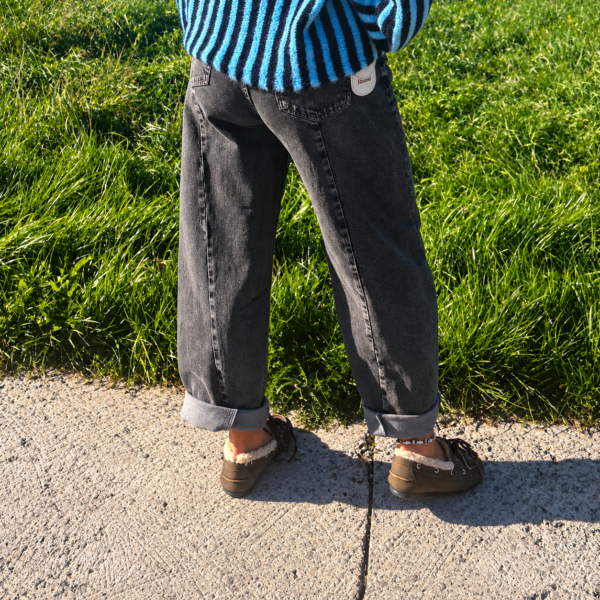 WASHED GREY BARREL JEANS