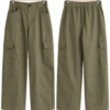 OLIVE CARGO BARREL PANTS