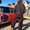 WIDE LEG PANTS MET RIEM