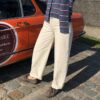 CREAM BARREL PANTS