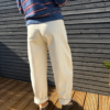CREAM BARREL PANTS