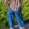 CARGO WIDE LEG JEANS-MID BLUE
