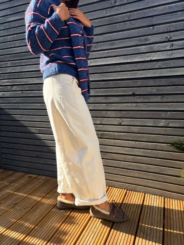 CREAM BARREL PANTS