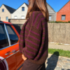STRIPED KNIT CARDIGAN WITH MATCHING SCARF