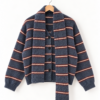 SCARF CARDIGAN BLUE STRIPE