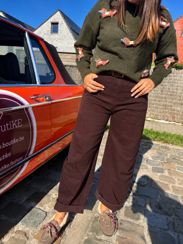 WIDE LEG PANTS MET RIEM