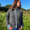 GREY DENIM COLLAR CARDIGAN