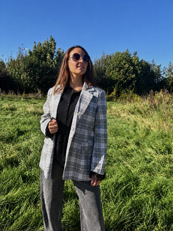 OVERSIZED CHARLOTTE CHECK BLAZER