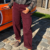 BURGUNDY BAGGY JEANS