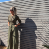 OLIVE CARGO BARREL PANTS