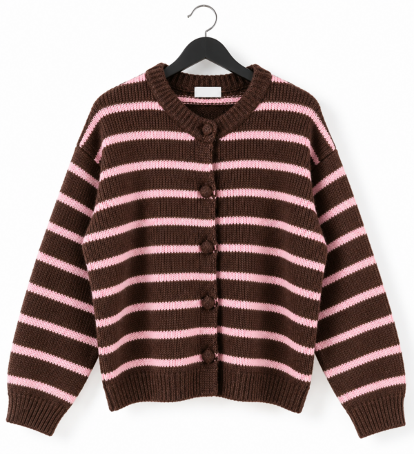 COFFEE & PINK KNIT SWEATER
