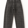 WASHED GREY BARREL JEANS
