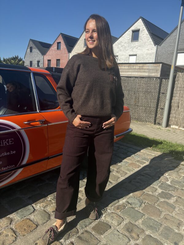 WIDE LEG PANTS MET RIEM