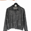 BLOUSE MET KANT DONKERGRIJS